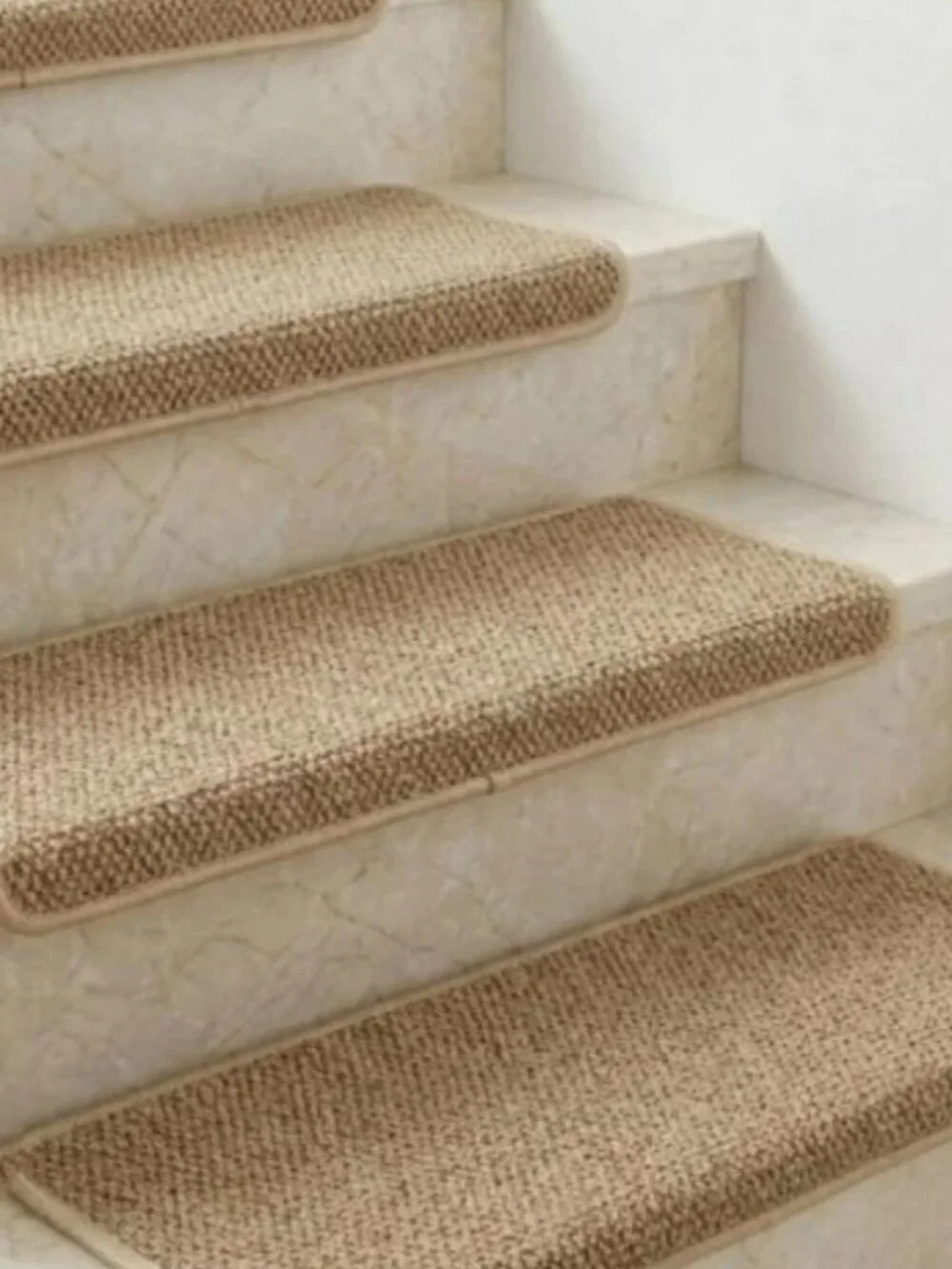 NWT: Bullnose Carpet Stair Treads - Set of 14 - Adhesive Backing (Camel Color)
